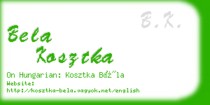 bela kosztka business card